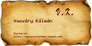 Vasváry Kálmán névjegykártya
